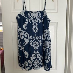 Abercrombie Printed Mini Shift Dress Size L Linen Summer Shorts Under
